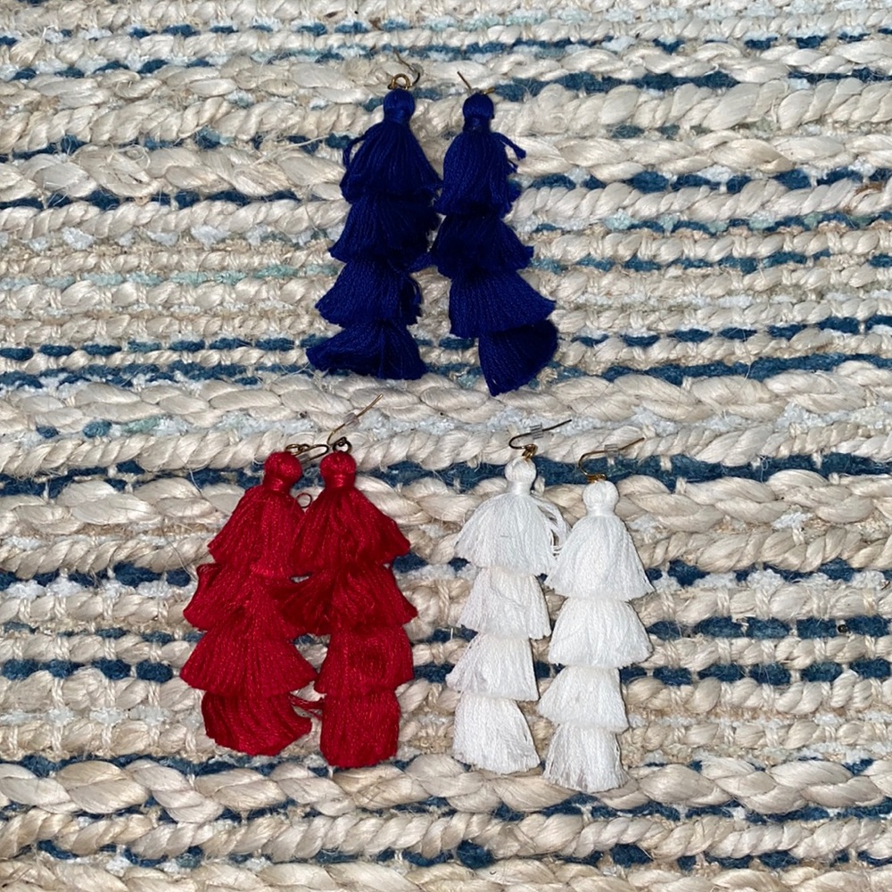 3 Pairs of Tassle Earrings